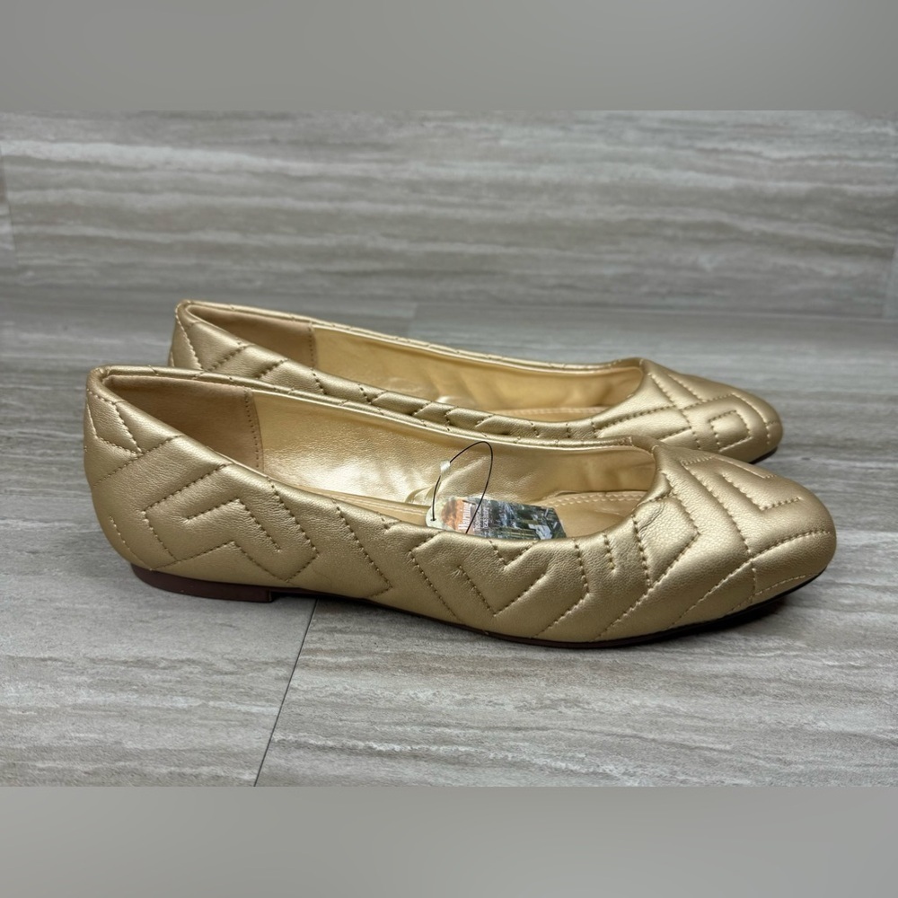 NWT London Rag Janice Gold Quilted Ballet Flats Womens Size 6